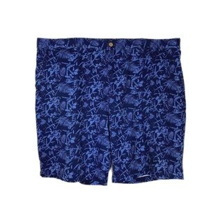 Five Four Men’s Tropical Palm Leaf Print Blue Shorts
